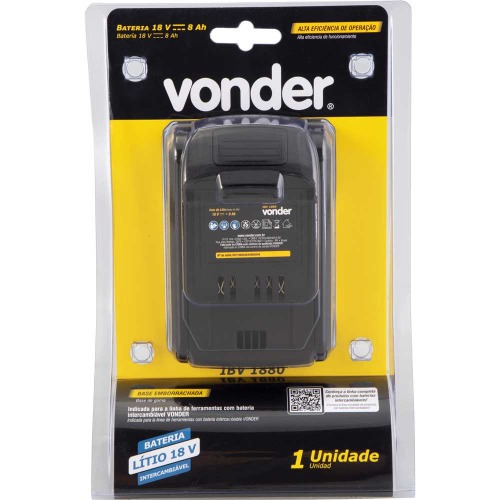 Bateria 18v 8Ah íons de lítio intercambiável- IBV 1880 Bateria 18v 8Ah íons de lítio intercambiável- IBV 1880