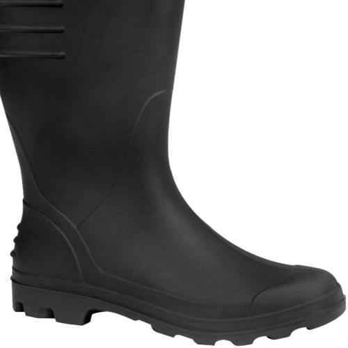 Bota de PVC preta cano m�dio sem forro