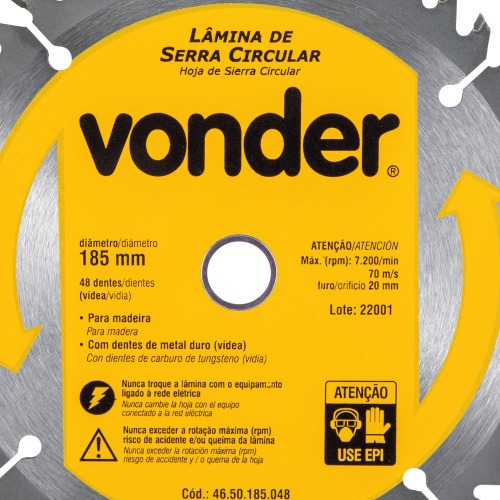 Disco de serra para madeira 185 x 20 mm 48 dentes