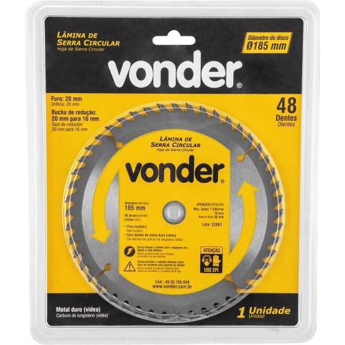 Disco de serra para madeira 185 x 20 mm 48 dentes