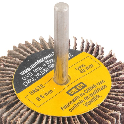 Roda de lixa 60 mm x 20 mm com haste grão 36 Roda de lixa 60 mm x 20 mm com haste grão 36