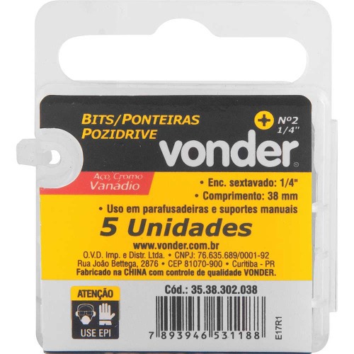 Bits pozidrive encaixe 1/4 Bits pozidrive encaixe 1/4