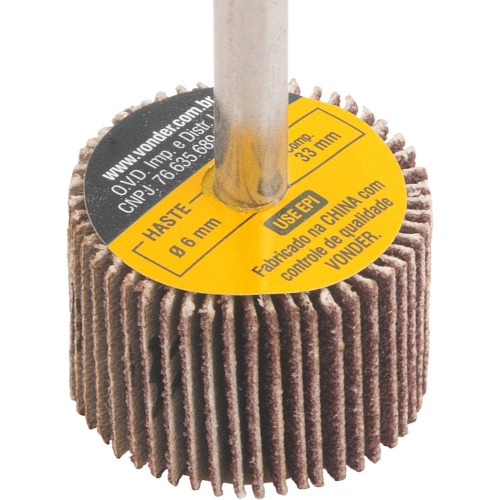 Roda de lixa 30 x 20 mm com haste grão 80 Roda de lixa 30 x 20 mm com haste grão 80