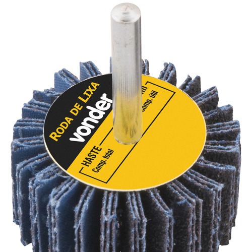 Roda de lixa 40 x 20 mm com haste grão 60 Roda de lixa 40 x 20 mm com haste grão 60