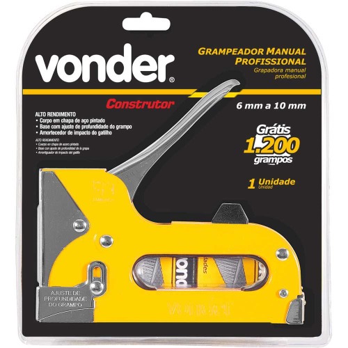 Grampeador manual em chapa de a�o pintado capacidade de 6 a 10 mm