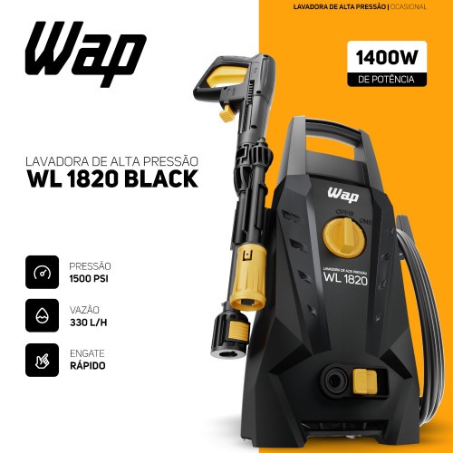 Lavadora de alta pressão Desentupidora 1500 libras - WL 1820 Black Ultra 110V Lavadora de alta pressão Desentupidora 1500 libras - WL 1820 Black Ultra 110V