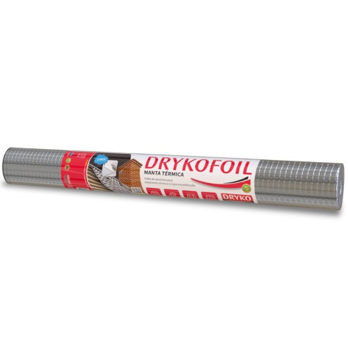 Manta termica para telhado em alumínio 1 face 1,20 x 41,67m 50m² - DRYKOFOIL Manta termica para telhado em alumínio 1 face 1,20 x 41,67m 50m² - DRYKOFOIL