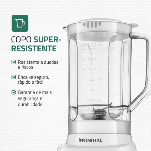 Liquidificador 2 velocidades 550W Pratic Power - L-97-W 110V Liquidificador 2 velocidades 550W Pratic Power - L-97-W 110V