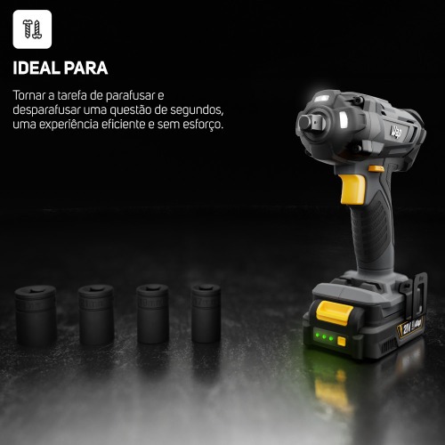 Chave de impacto a bateria 21V encaixe 1/2 Chave de impacto a bateria 21V encaixe 1/2