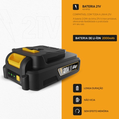 Chave de impacto a bateria 21V encaixe 1/2 Chave de impacto a bateria 21V encaixe 1/2