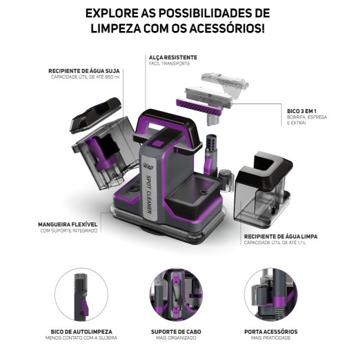 Extratora de carpete port�til 1,1L 1450W - Spot Cleaner W3  220V