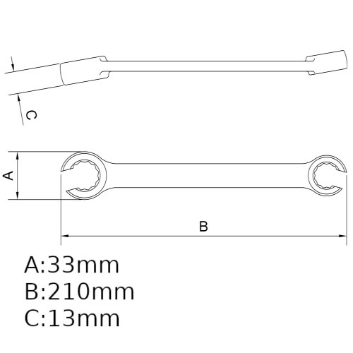 Chave estrela aberta 19 x 17 mm a�o cromo van�dio