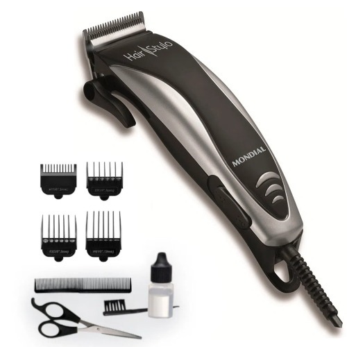 Máquina de cortar cabelo com 4 pentes e acessórios Hair Stylo - CR-02 110V Máquina de cortar cabelo com 4 pentes e acessórios Hair Stylo - CR-02 110V