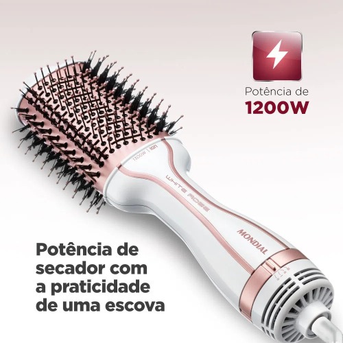 Escova secadora 1200W White Rose 3 em 1 - ES-50  110V/220V