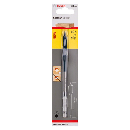 Broca chata para madeira 8 x 152 mm - Self Cut Speed Broca chata para madeira 8 x 152 mm - Self Cut Speed