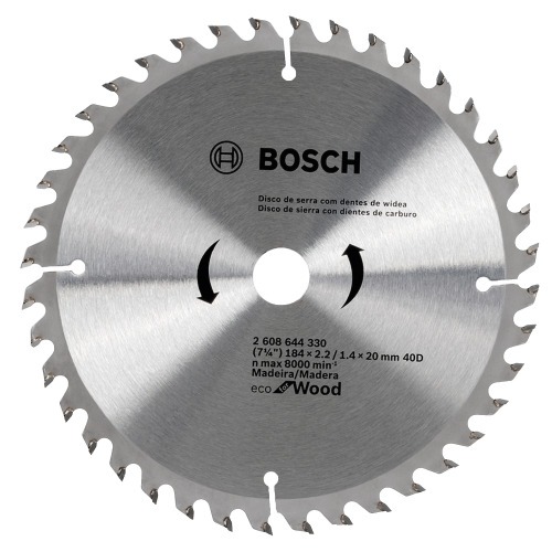 Disco de serra para madeira 184 x 20 mm 40 dentes - Eco for Wood Disco de serra para madeira 184 x 20 mm 40 dentes - Eco for Wood