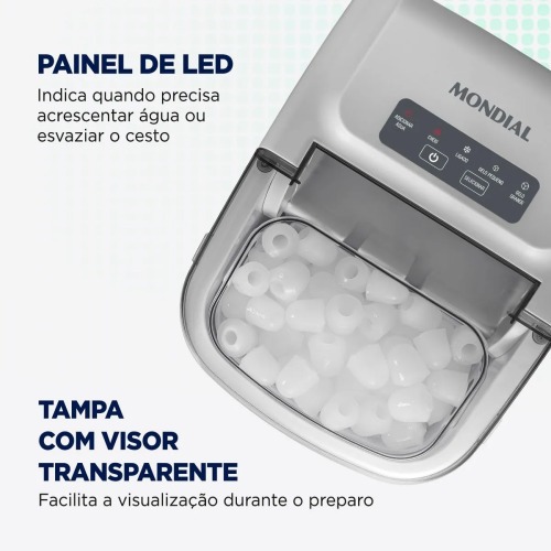 Máquina de Gelo 12 kg Turbo Ice Premium cinza MG-12-GI 110V Máquina de Gelo 12 kg Turbo Ice Premium cinza MG-12-GI 110V
