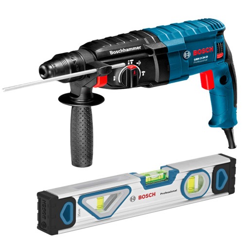 Martelete Perfurador e Rompedor 820W 2,7 joules Sds Plus com nÍvel de alumínio - GBH2-24D 110V Martelete Perfurador e Rompedor 820W 2,7 joules Sds Plus com nÍvel de alumínio - GBH2-24D 110V