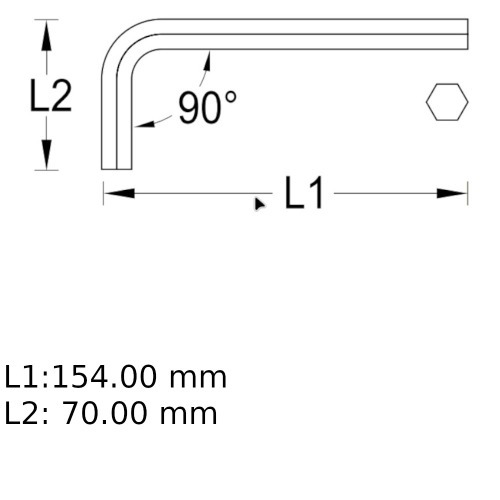 Chave allen aço cromo vanádio 14 mm - 42 Chave allen aço cromo vanádio 14 mm - 42
