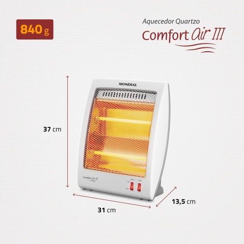 Aquecedor elétrico 900W 2 em 1 quartzo Confort III - A-16 110V Aquecedor elétrico 900W 2 em 1 quartzo Confort III - A-16 110V