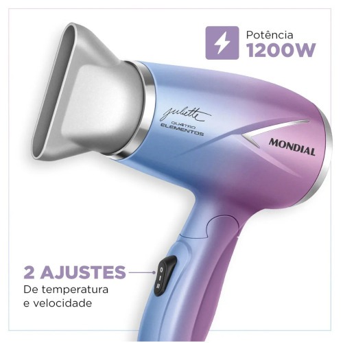 Secador de cabelo 1200W Duo Colors 4 Elementos By Juliette - SCT-JU-03  110V/220V