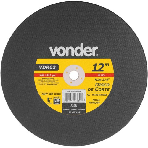Disco de corte para metal 300 x 3,2 x 19,05 mm - VDR02 