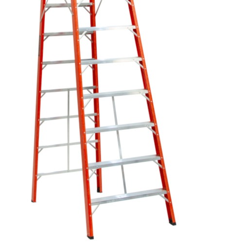 Escada tesoura dupla em fibra de vidro 15 degraus 4,50 m - ESC15450