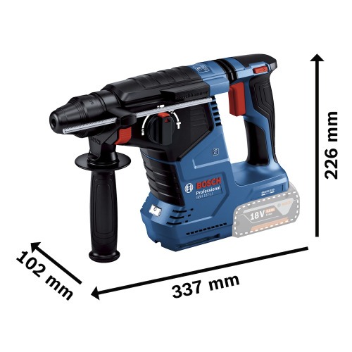 Martelo perfurador rompedor a bateria 18V 2,4 joules Brushless encaixe SDS PLUS Sem Bateria - GBH 187-LI Martelo perfurador rompedor a bateria 18V 2,4 joules Brushless encaixe SDS PLUS Sem Bateria - GBH 187-LI