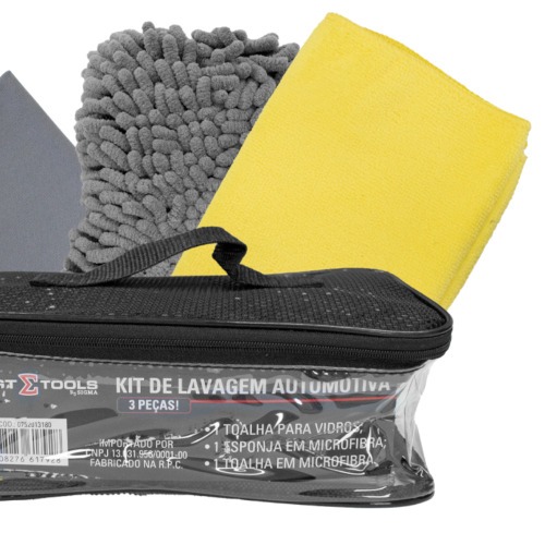 Kit de lavagem automotiva com 3 peças Kit de lavagem automotiva com 3 peças