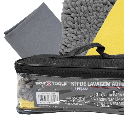 Kit de lavagem automotiva com 3 peças Kit de lavagem automotiva com 3 peças