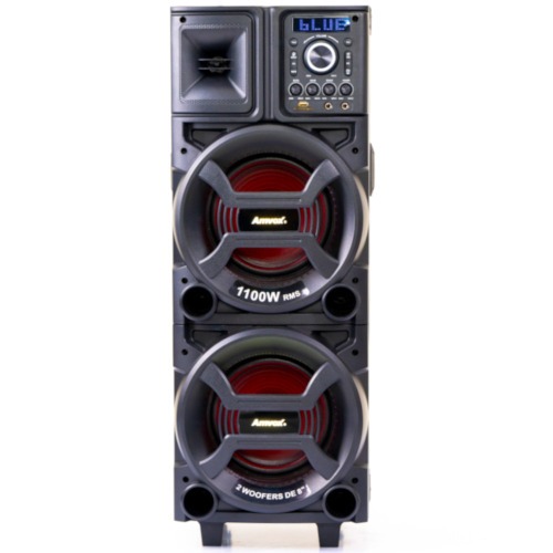 Caixa de som amplificada 1100W RMS com 2 Woofers 8 Caixa de som amplificada 1100W RMS com 2 Woofers 8