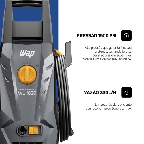 Lavadora de alta pressão com Desentupidora 1.500 libras - WL 1820 Ultra 220V Lavadora de alta pressão com Desentupidora 1.500 libras - WL 1820 Ultra 220V