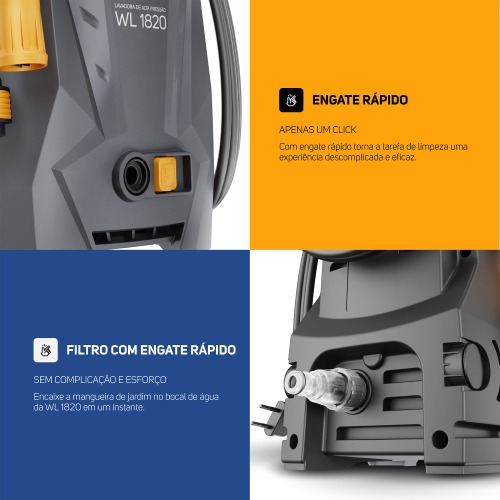 Lavadora de alta pressão com Desentupidora 1.500 libras - WL 1820 Ultra 220V Lavadora de alta pressão com Desentupidora 1.500 libras - WL 1820 Ultra 220V