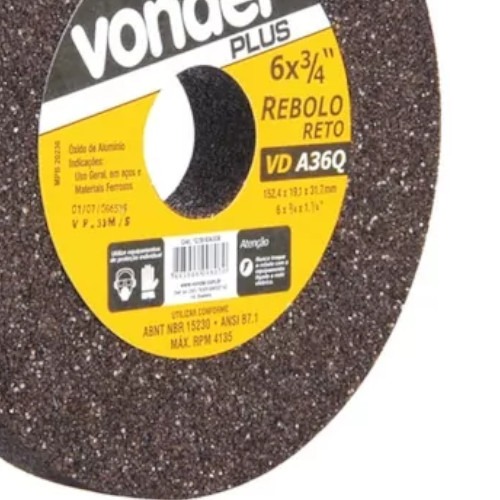 Rebolo reto para uso geral 6 x 3/4 x 1.1/4 Rebolo reto para uso geral 6 x 3/4 x 1.1/4