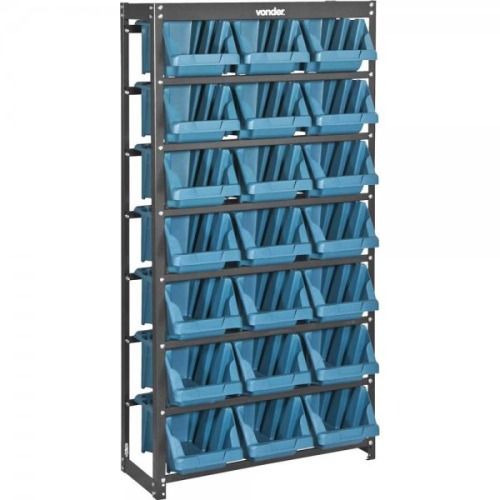 Estante met�lica com gavetas 21 gavetas n� 7 modelo pr�tico azul 