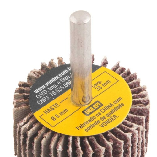 Roda de lixa 40 x 20 mm com haste grão 36 Roda de lixa 40 x 20 mm com haste grão 36