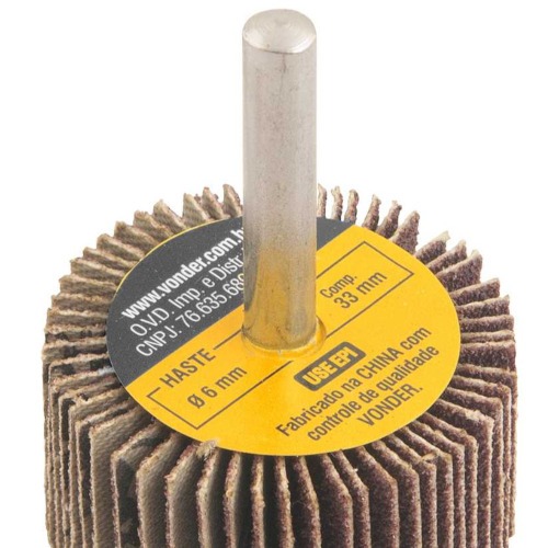 Roda de lixa 40 x 20 mm com haste grão 80 Roda de lixa 40 x 20 mm com haste grão 80