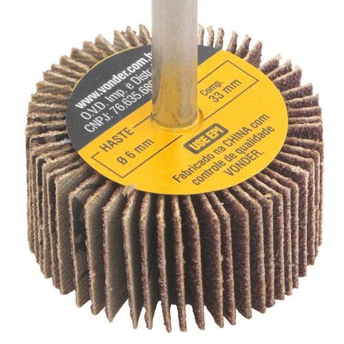 Roda de lixa 40 x 20 mm com haste grão 80 Roda de lixa 40 x 20 mm com haste grão 80