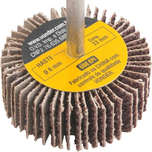 Roda de lixa 50 x 20 mm com haste grão 36 - 12.71.502.036 Roda de lixa 50 x 20 mm com haste grão 36 - 12.71.502.036