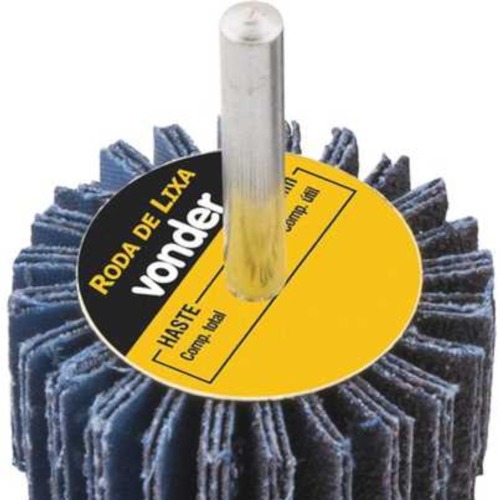 Roda de lixa 60 mm x 20 mm com haste grão 60 Roda de lixa 60 mm x 20 mm com haste grão 60