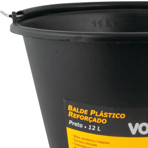Balde pl�stico refor�ado para concreto  12 litros 