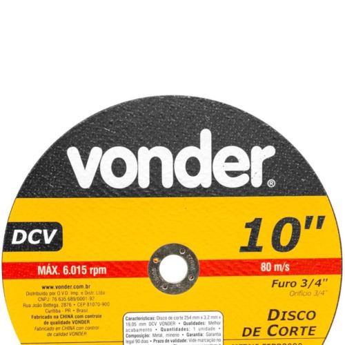 Disco de corte 254 x 3,2 x 19,05 mm - DCV 