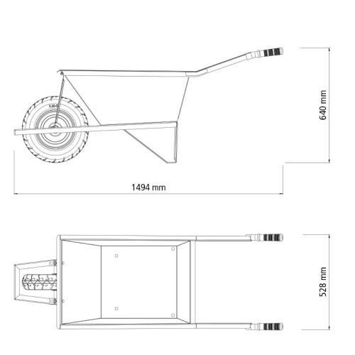 Carrinho de m�o com ca�amba met�lica cinza 80 L