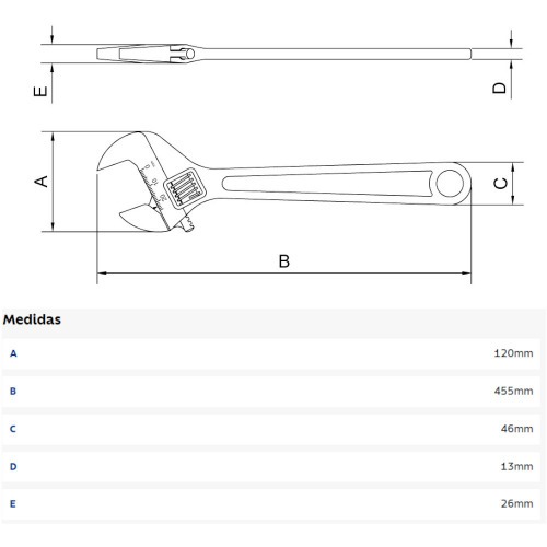 Chave ajust�vel 18
