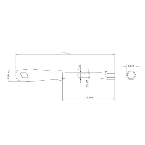 Chave canhão tubular 8 x 125 mm formato tubular - 41450008 Chave canhão tubular 8 x 125 mm formato tubular - 41450008