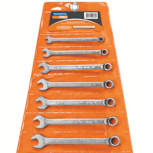 Jogo de chave combinada 6 a 22 mm aço cromo vanádio com 10 peças - 44660210 Jogo de chave combinada 6 a 22 mm aço cromo vanádio com 10 peças - 44660210