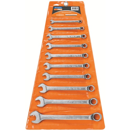 Jogo de chave combinada 6 a 22 mm aço cromo vanádio com 10 peças - 44660210 Jogo de chave combinada 6 a 22 mm aço cromo vanádio com 10 peças - 44660210