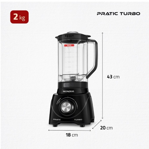 Liquidificador 2 velocidades 550W Pratic Turbo - L-98  110V