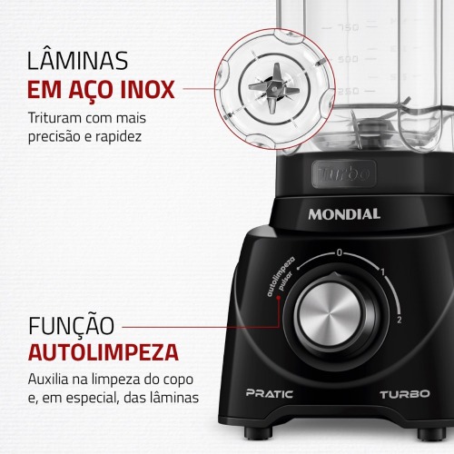 Liquidificador 2 velocidades 550W Pratic Turbo - L-98  110V