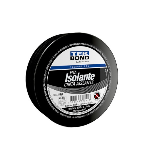 Fita isolante antichama 19 mm x 5 m preta Fita isolante antichama 19 mm x 5 m preta